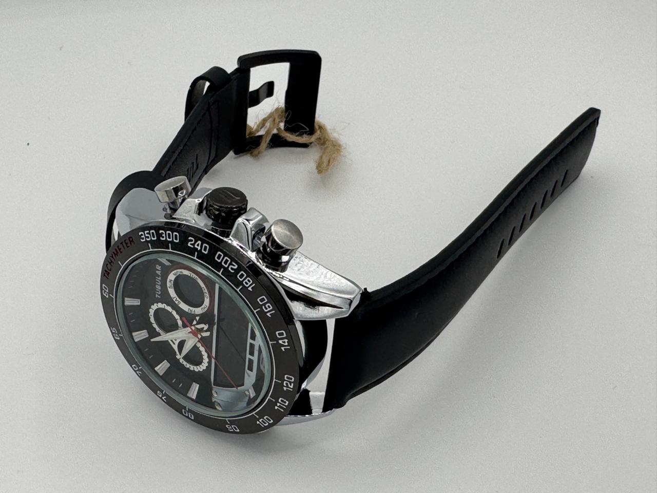 Tabular TB-8765876 Black Leather Men's Luxury Quartz Watch
