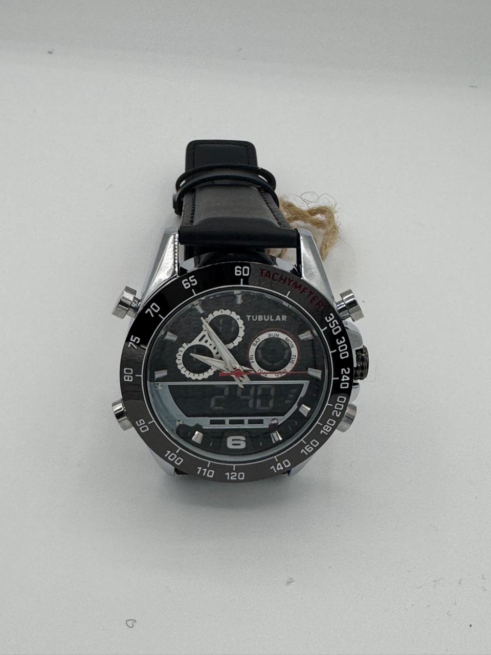 Tabular TB-8765876 Black Leather Men's Luxury Quartz Watch