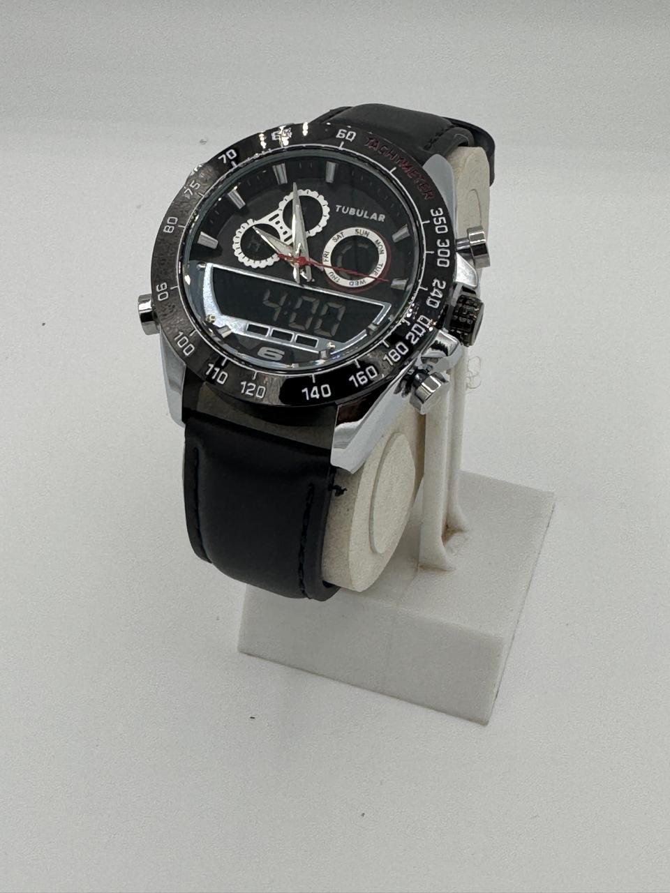 Tabular TB-8765876 Black Leather Men's Luxury Quartz Watch