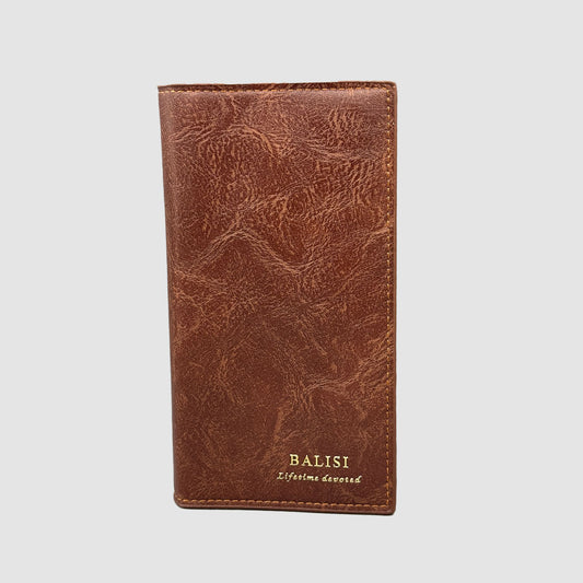 Balisi Men's Brown Leather Long Wallet