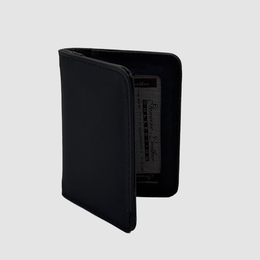 Classic Black Leather Card Case