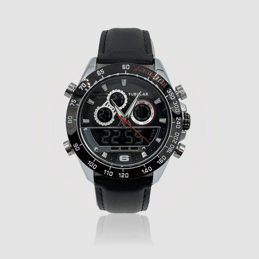 Tabular TB-8765876 Black Leather Men's Luxury Quartz Watch